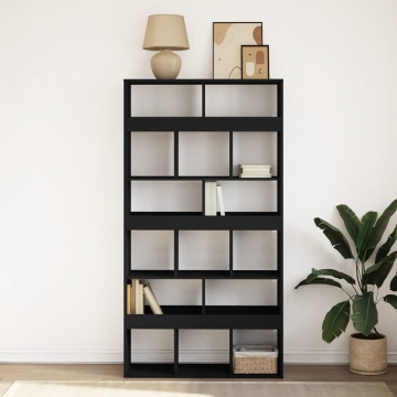 Bibliotecă, negru, 100x33x187,5 cm, lemn prelucrat - Img 3