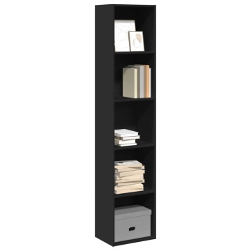 Bibliotecă, negru, 40x30x189 cm, lemn prelucrat - Img 1