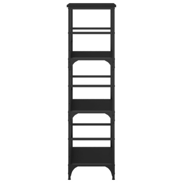 Bibliotecă, negru, 50x33x117,5 cm, lemn prelucrat - Img 8