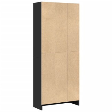 Bibliotecă, negru, 60x24x143 cm, lemn prelucrat - Img 5