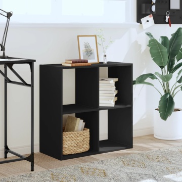 Bibliotecă, negru, 68,5x32x68,5 cm, lemn prelucrat - Img 3