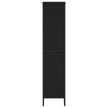 Bibliotecă, negru, 80x31x137,5 cm, lemn prelucrat - Img 8