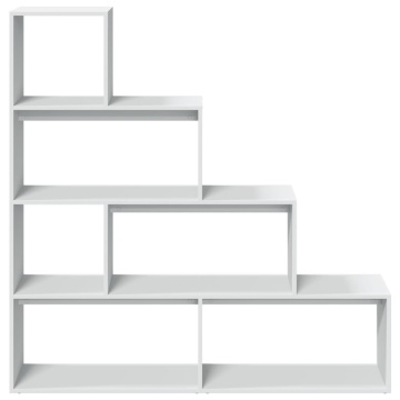 Bibliotecă/separator 4 niveluri, alb, 143,5x29x143,5 cm lemn - Img 8