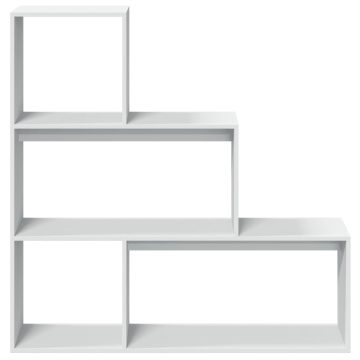 Bibliotecă/separator cameră 3 niveluri, alb, 123x29x123 cm lemn - Img 8