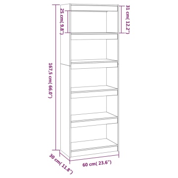 Bibliotecă/Separator cameră, 60x30x167,5 cm, lemn masiv pin - Img 7