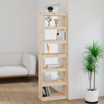 Bibliotecă/Separator cameră, 60x30x199,5 cm, lemn masiv de pin - Img 1