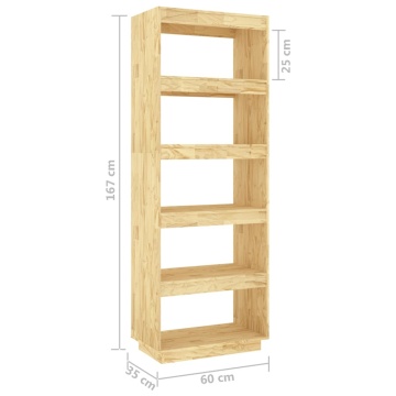 Bibliotecă/Separator cameră, 60x35x167 cm, lemn masiv pin - Img 7