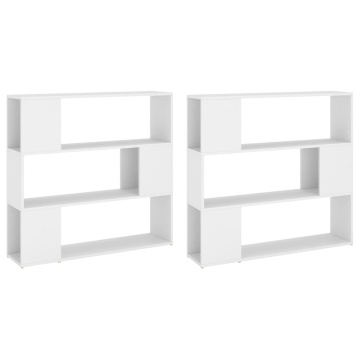 Bibliotecă/Separator cameră, alb, 100x24x188 cm - Img 6