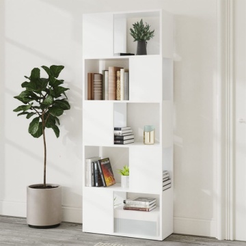 Bibliotecă/Separator cameră, alb, 60x24x155 cm, PAL - Img 3