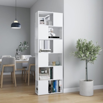 Bibliotecă/Separator cameră, alb, 60x24x186 cm - Img 1