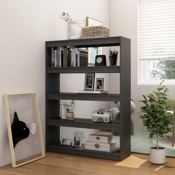 Bibliotecă/Separator cameră gri 100x30x135,5 cm lemn masiv pin - Img 3