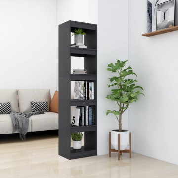 Bibliotecă/Separator cameră, gri, 40x30x167,5 cm lemn masiv pin - Img 3