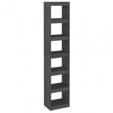 Bibliotecă/Separator cameră, gri, 40x30x199 cm, lemn masiv pin - Img 2