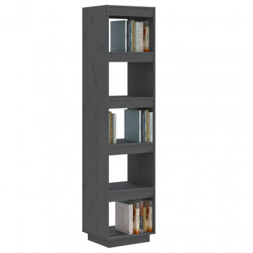 Bibliotecă/Separator cameră gri 40x35x167 cm lemn masiv de pin - Img 4