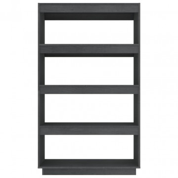 Bibliotecă/Separator cameră, gri, 80x35x135 cm, lemn masiv pin - Img 8