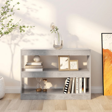Bibliotecă/Separator cameră, gri beton, 100x30x72 cm - Img 5