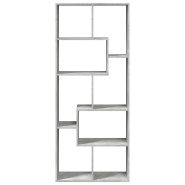 Bibliotecă/separator cameră gri beton 67x25x161,5 cm lemn - Img 8
