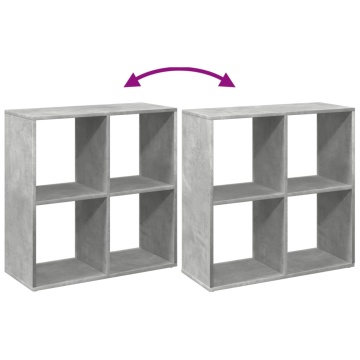 Bibliotecă/separator cameră gri beton 69,5x29x69,5 cm lemn - Img 7