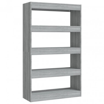 Bibliotecă/Separator cameră, gri sonoma, 80x30x135 cm, PAL - Img 2