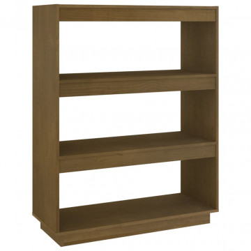 Bibliotecă/Separator cameră maro miere 80x35x103 cm lemn pin - Img 2