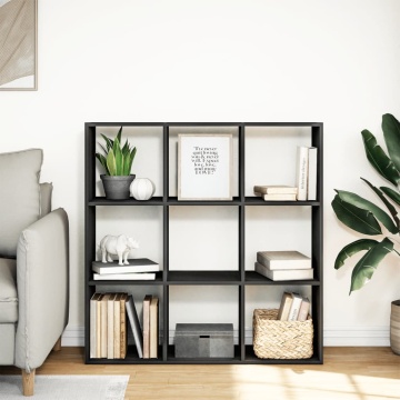 Bibliotecă/separator cameră negru 102x29x103,5 cm lemn - Img 3