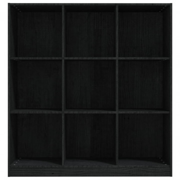Bibliotecă/Separator cameră negru 104x33,5x110cm lemn masiv pin - Img 8