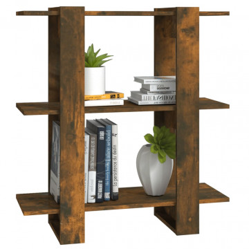 Bibliotecă/Separator cameră, stejar afumat, 80x30x87 cm - Img 4