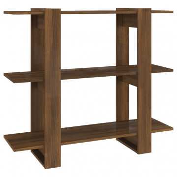 Bibliotecă/Separator cameră, stejar maro, 100x30x87 cm - Img 2