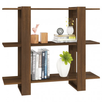 Bibliotecă/Separator cameră, stejar maro, 100x30x87 cm - Img 8