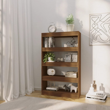 Bibliotecă/Separator cameră, stejar maro, 80x30x135 cm, PAL - Img 3
