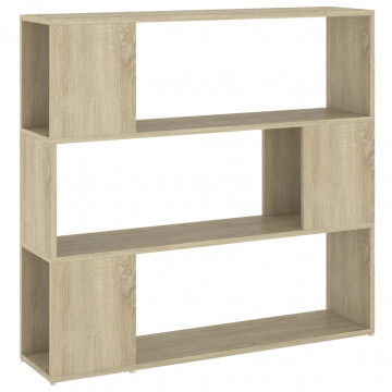 Bibliotecă/Separator cameră, stejar sonoma, 100x24x94 cm - Img 2