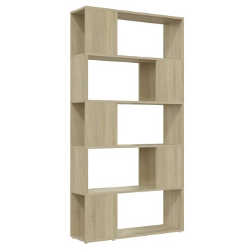 Bibliotecă/Separator cameră, stejar Sonoma, 80x24x155 cm, PAL - Img 2