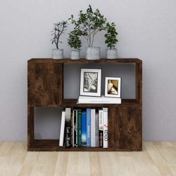Bibliotecă/Separator de cameră, stejar fumuriu, 80x24x63 cm - Img 3