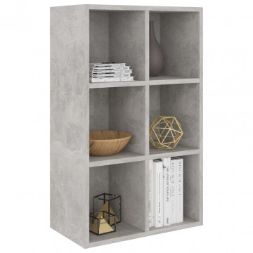Bibliotecă/Servantă, gri beton, 66x30x97,8 cm, PAL - Img 3