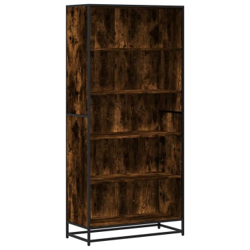Bibliotecă, stejar afumat, 80,5x35x170,5 cm, lemn prelucrat - Img 2