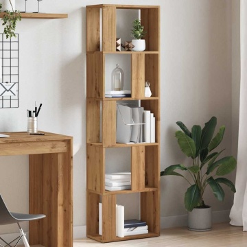 Bibliotecă, stejar artizanal, 45x24x159 cm, lemn prelucrat - Img 3