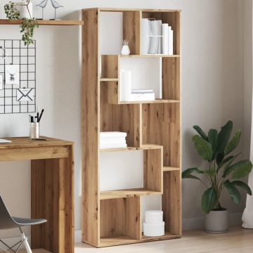 Bibliotecă, stejar artizanal, 67x24x161 cm, lemn prelucrat - Img 3