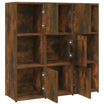 Bibliotecă, stejar fumuriu, 90x30x90 cm, lemn prelucrat - Img 8