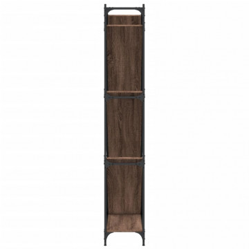 Bibliotecă, stejar maro, 79x30x180 cm, lemn prelucrat/metal - Img 5