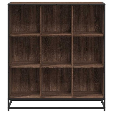 Bibliotecă, stejar maro, 97,5x33x107,5 cm, lemn prelucrat/metal - Img 4