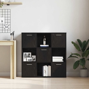 Bibliotecă, stejar negru, 90x28x90 cm, lemn prelucrat - Img 3