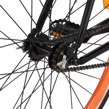 Bicicletă cu angrenaj fix, negru și portocaliu, 700c, 55 cm - Img 6