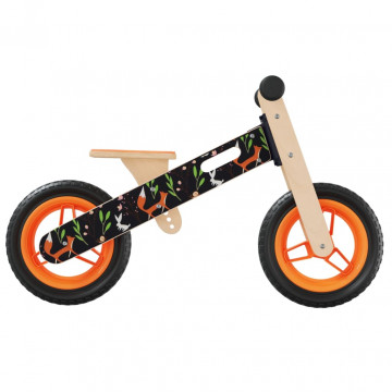 Bicicletă de echilibru pentru copii, imprimeu și portocaliu - Img 4