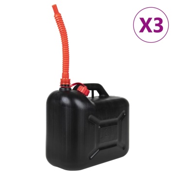 Bidon de combustibil, pipă flexibilă, 3 buc. negru 20 L plastic - Img 1