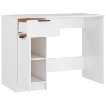 Birou, alb, 100x50x75 cm, lemn prelucrat - Img 5
