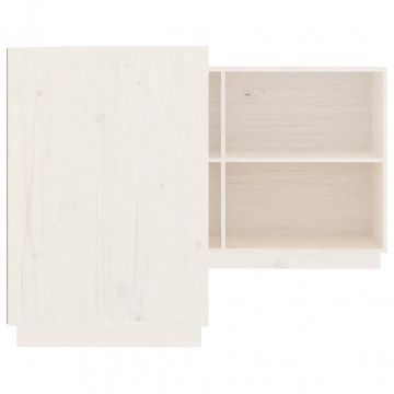 Birou, alb, 110x50x75 cm, lemn masiv de pin - Img 7