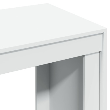 Birou, alb, 123,5x73,5x75 cm, lemn prelucrat - Img 7