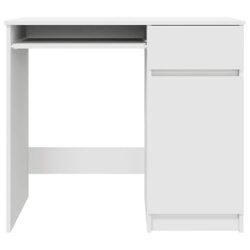 Birou alb 86x49x76 cm lemn prelucrat - Img 5