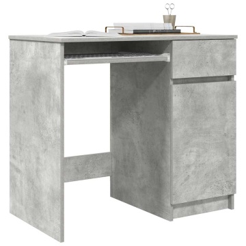 Birou Beton Gri 86x49x76 cm Lemn prelucrat - Img 4