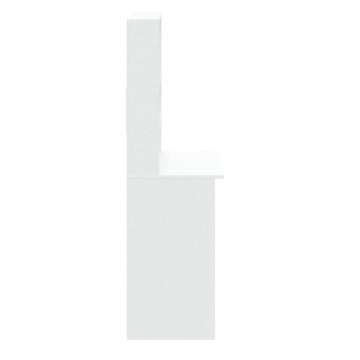 Birou cu rafturi, alb, 102x45x148 cm, lemn compozit - Img 5